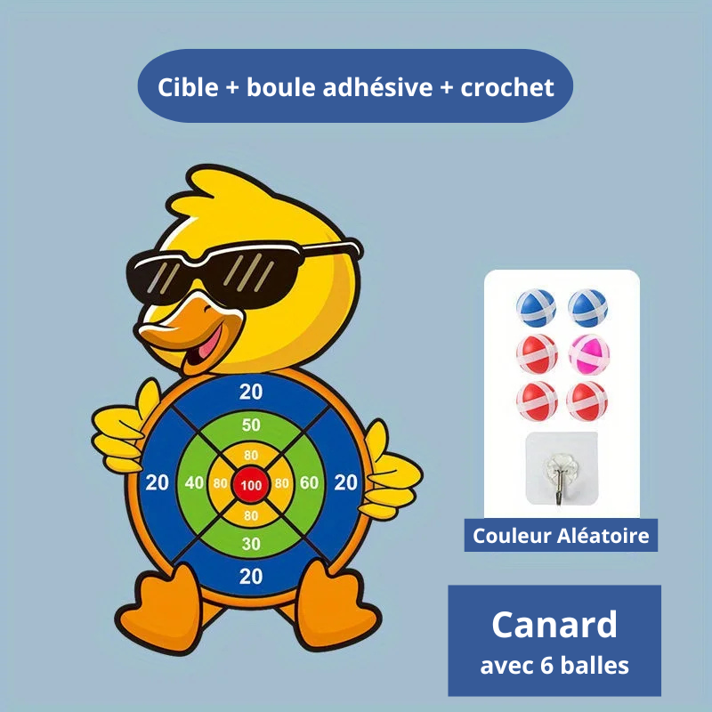 Jeu Éducatif à Fléchettes – Cible Animaux + Balles (Montessori)